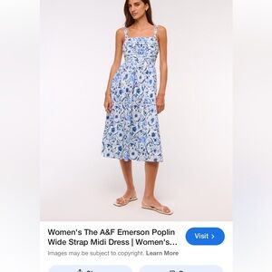 Abercrombie & Fitch White and Blue Floral Midi Skirt Emerson dress